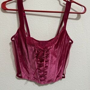 Victoria Secret Pink Lace-Up Corset Top
